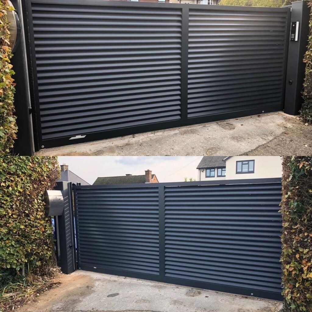 Electric sliding gate made of steel